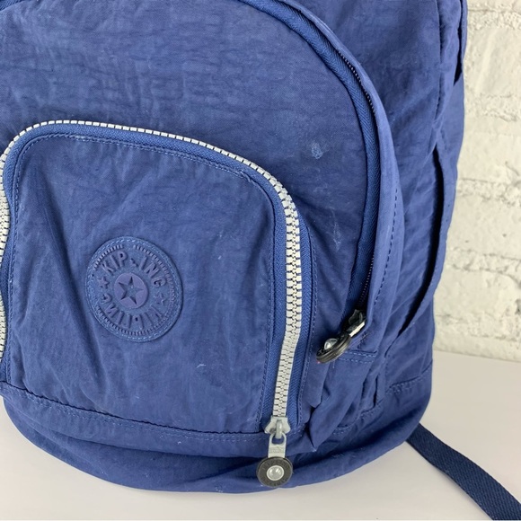 Kipling Nylon Harper Blue Expandable Backpack Large Travel Bag - Picture 2 of 14